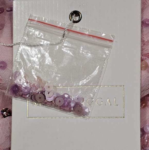 MacDuggal Sheer Embroidered Sequin Embellished Cap Sleeves Dress In Pink Size 18 - Picture 9 of 11